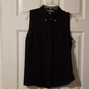 Karl Lagerfeld black sleeveless blouse
